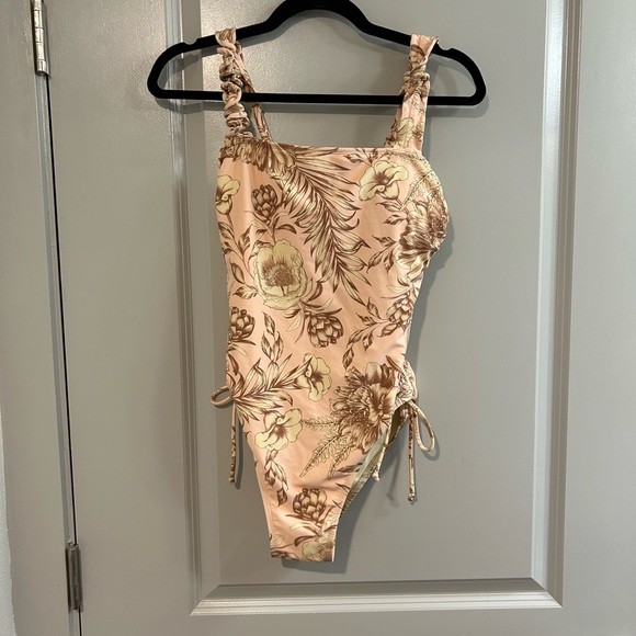 Agua Bendita Other - Agua Bendita Yellow and Brown Floral Swimsuit